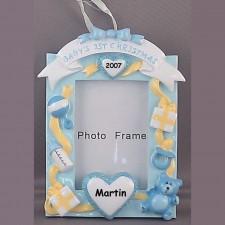 Baby's First Christmas Ornament | Baby Blue Frame