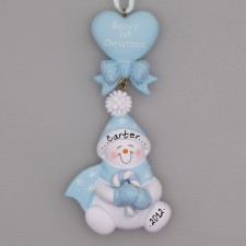 Baby's First Christmas Ornament | Baby Blue Snowbaby