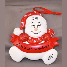 Baby's First Christmas Ornament | Red Snowbaby