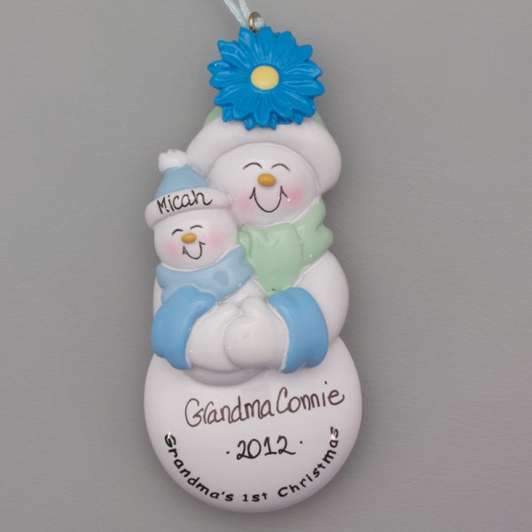 Grandma's Christmas Gift  Baby Blue First Christmas Ornament