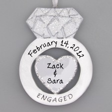 Engagement Ring Ornament, Personalized